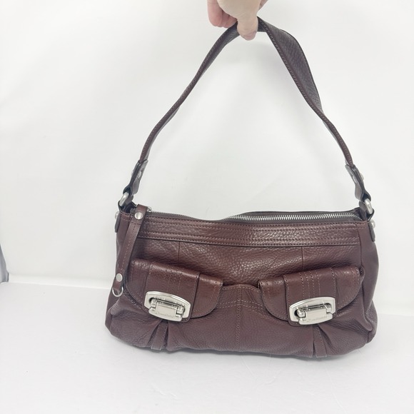 B. Makowsky Chicago Brown Pebbled Soft Leather Hobo Shoulder Bag Slouchy Y2k - Picture 1 of 10